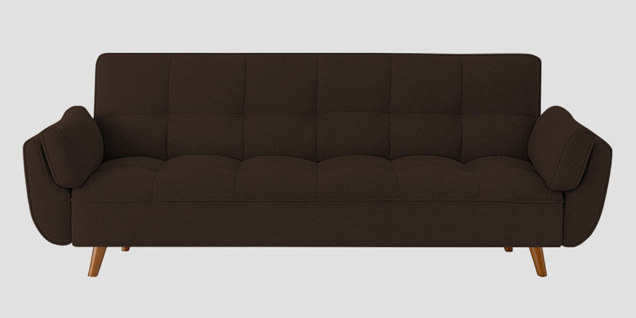 Melano Fabric 3 Seater Convertible Sofa Cum Bed In Cidar Brown Colour - Febonic Living