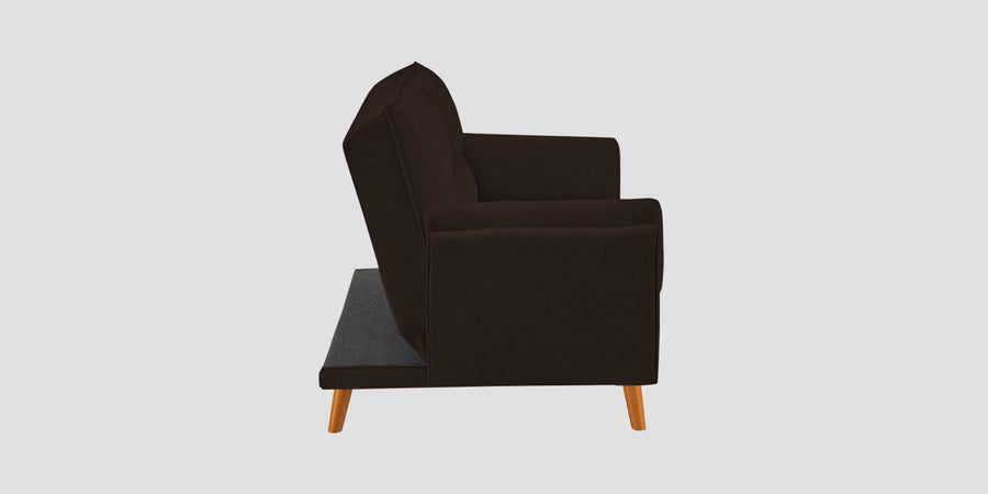 Melano Fabric 3 Seater Convertible Sofa Cum Bed In Cidar Brown Colour - Febonic Living
