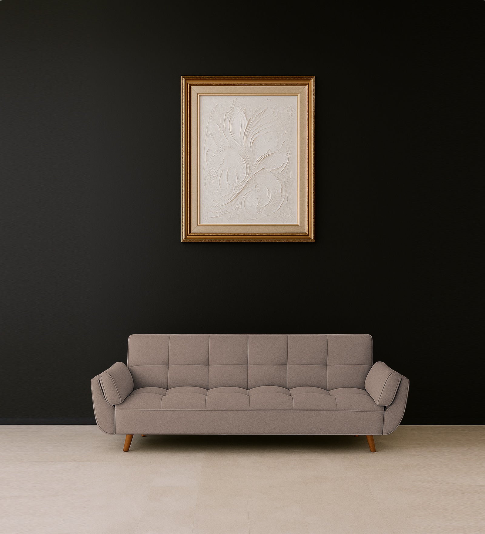 Melano Fabric 3 Seater Convertible Sofa Cum Bed In Kadhi Beige Colour