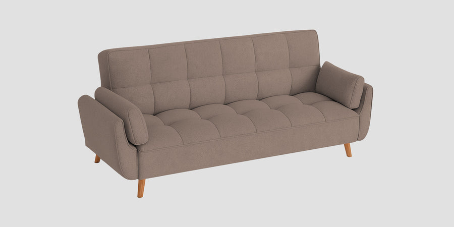 Melano Fabric 3 Seater Convertible Sofa Cum Bed In Kadhi Beige Colour - Febonic Living