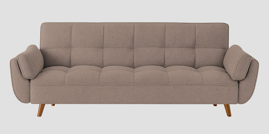 Melano Fabric 3 Seater Convertible Sofa Cum Bed In Kadhi Beige Colour - Febonic Living