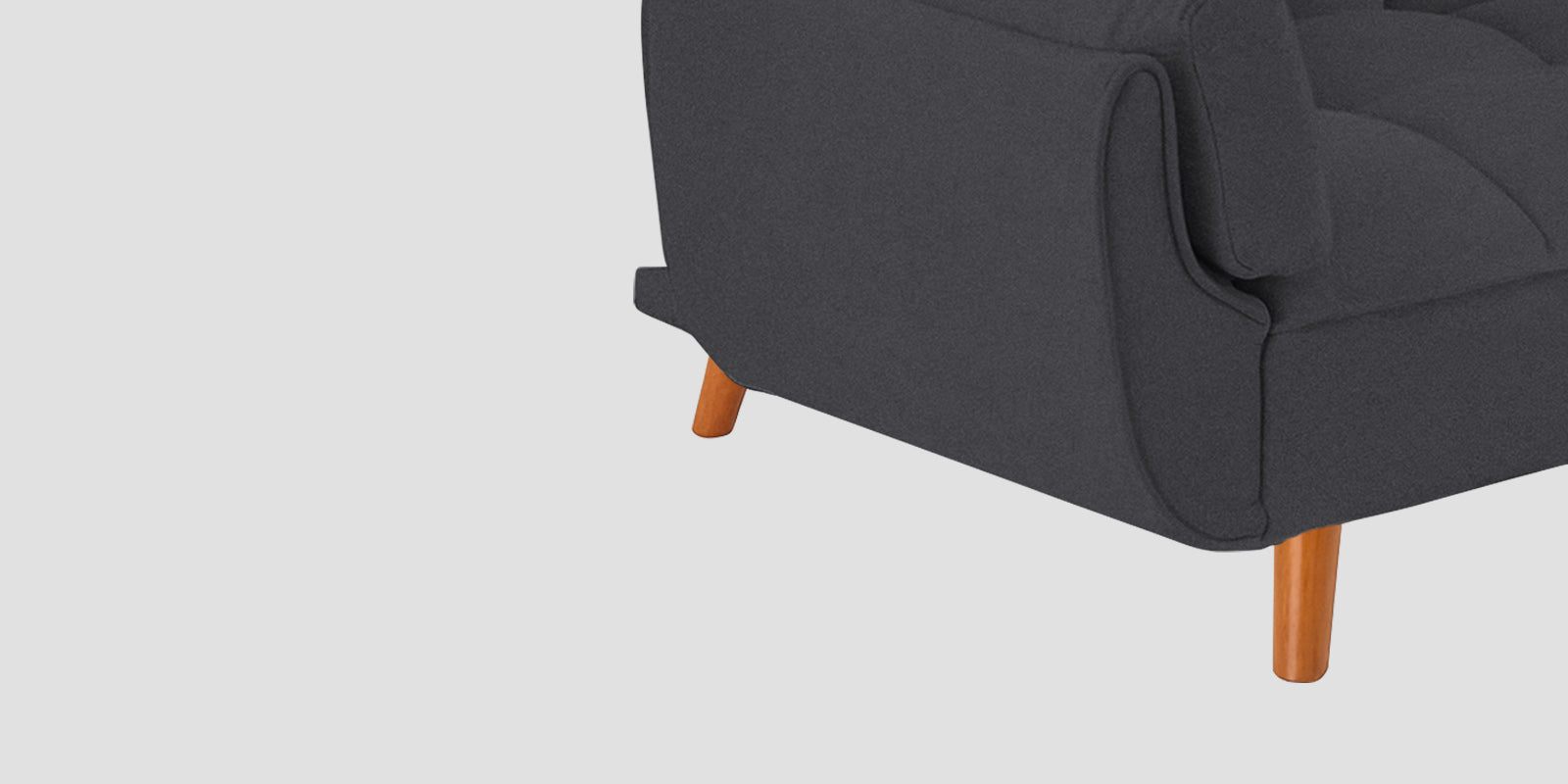 Melano Fabric 3 Seater Convertible Sofa Cum Bed In Maba Grey Colour