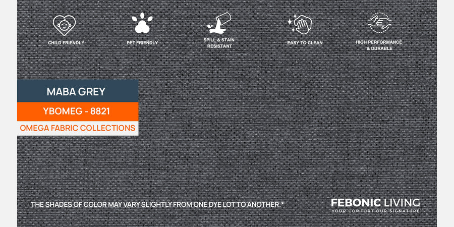 Melano Fabric 3 Seater Convertible Sofa Cum Bed In Maba Grey Colour - Febonic Living