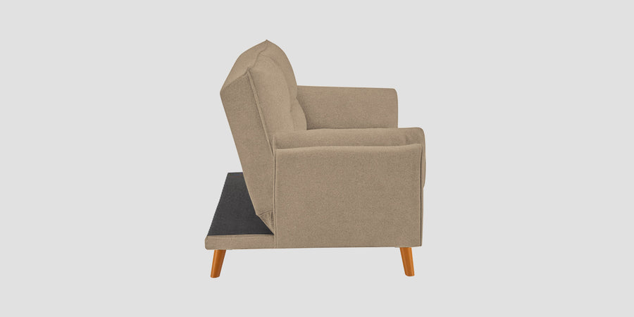 Melano Fabric 3 Seater Convertible Sofa Cum Bed In Olive Beige Colour - Febonic Living