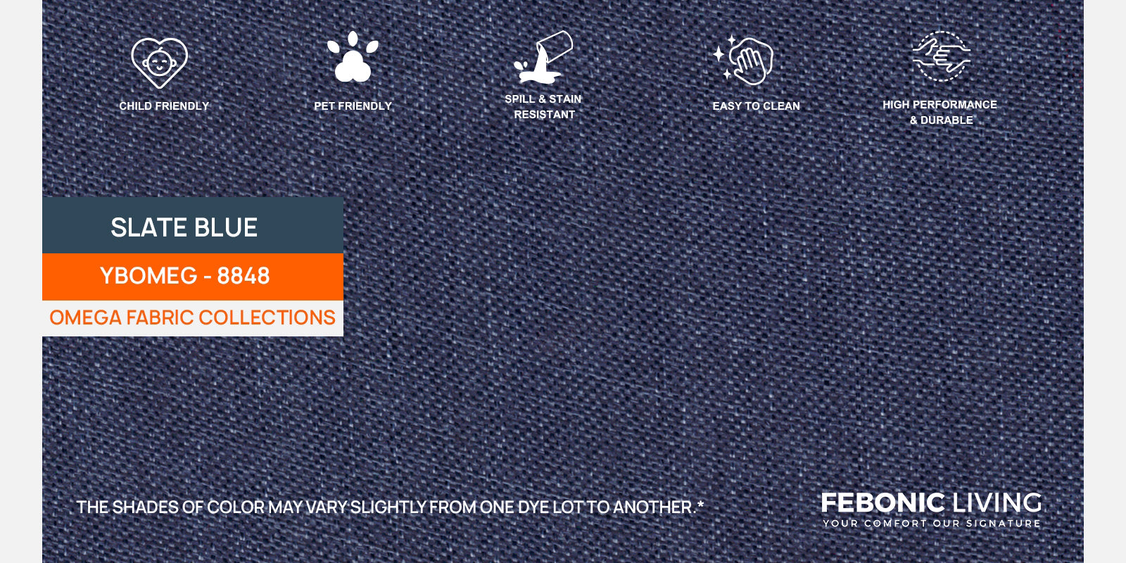 Melano Fabric 3 Seater Convertible Sofa Cum Bed In Slate Blue Colour