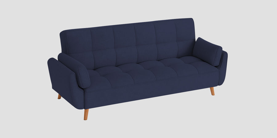 Melano Fabric 3 Seater Convertible Sofa Cum Bed In Slate Blue Colour - Febonic Living