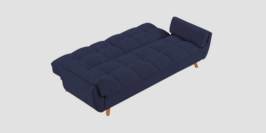 Melano Fabric 3 Seater Convertible Sofa Cum Bed In Slate Blue Colour - Febonic Living