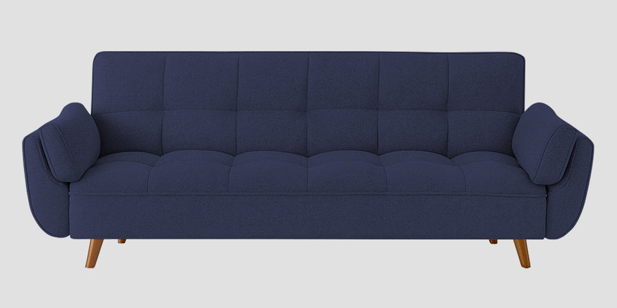 Melano Fabric 3 Seater Convertible Sofa Cum Bed In Slate Blue Colour - Febonic Living