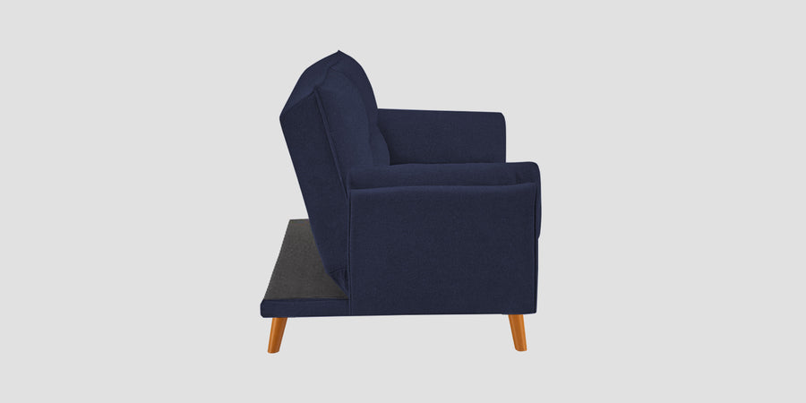 Melano Fabric 3 Seater Convertible Sofa Cum Bed In Slate Blue Colour - Febonic Living
