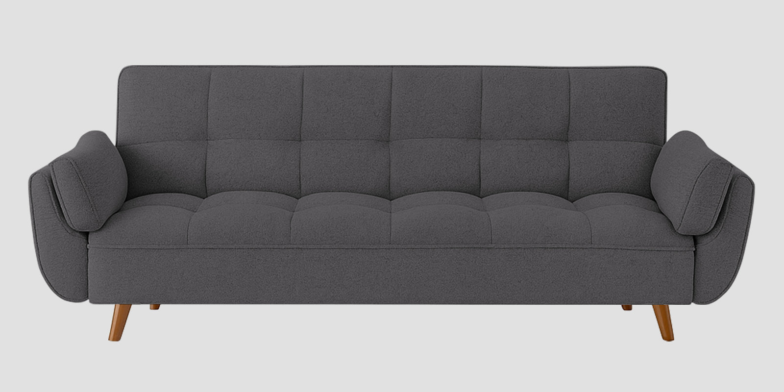 Melano Fabric 3 Seater Convertible Sofa Cum Bed In Sudo Grey Colour