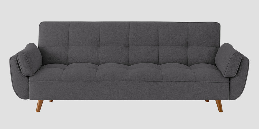 Melano Fabric 3 Seater Convertible Sofa Cum Bed In Sudo Grey Colour - Febonic Living