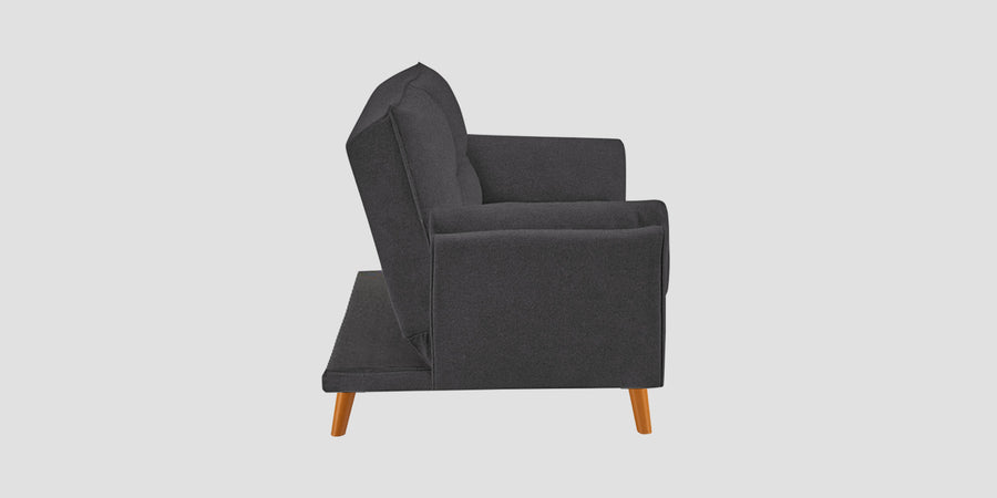 Melano Fabric 3 Seater Convertible Sofa Cum Bed In Sudo Grey Colour - Febonic Living