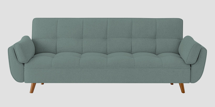 Melano Fabric 3 Seater Convertible Sofa Cum Bed In Suka Blue Colour - Febonic Living
