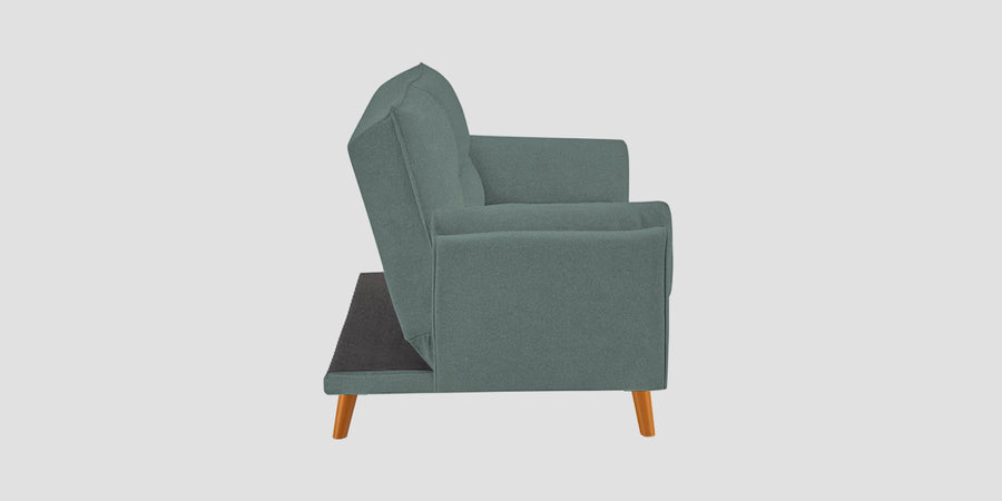 Melano Fabric 3 Seater Convertible Sofa Cum Bed In Suka Blue Colour - Febonic Living