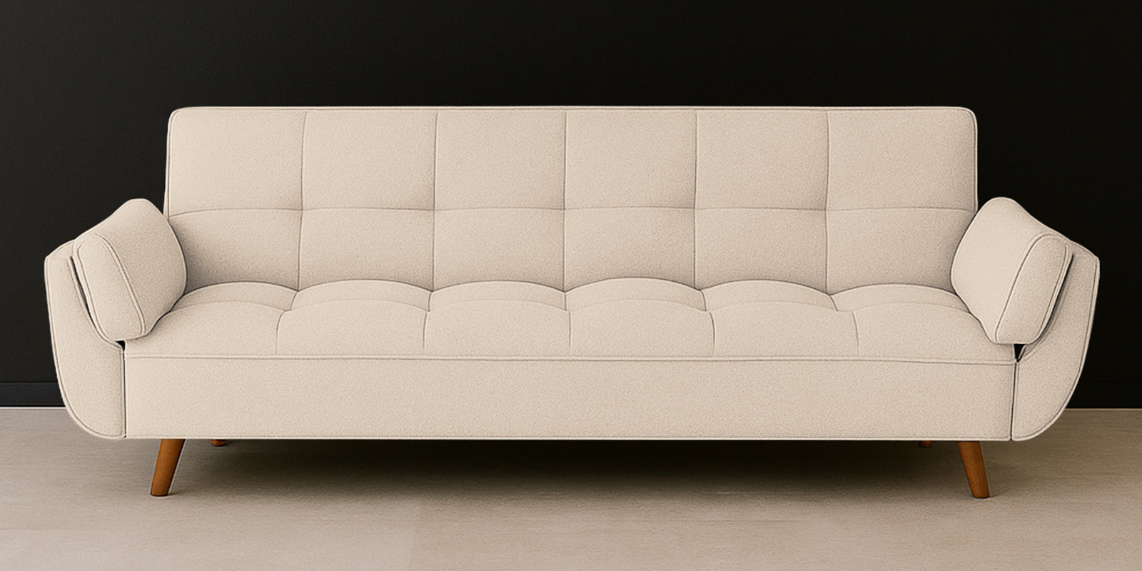 Melano Fabric 3 Seater Convertible Sofa Cum Bed In Woom Beige Colour