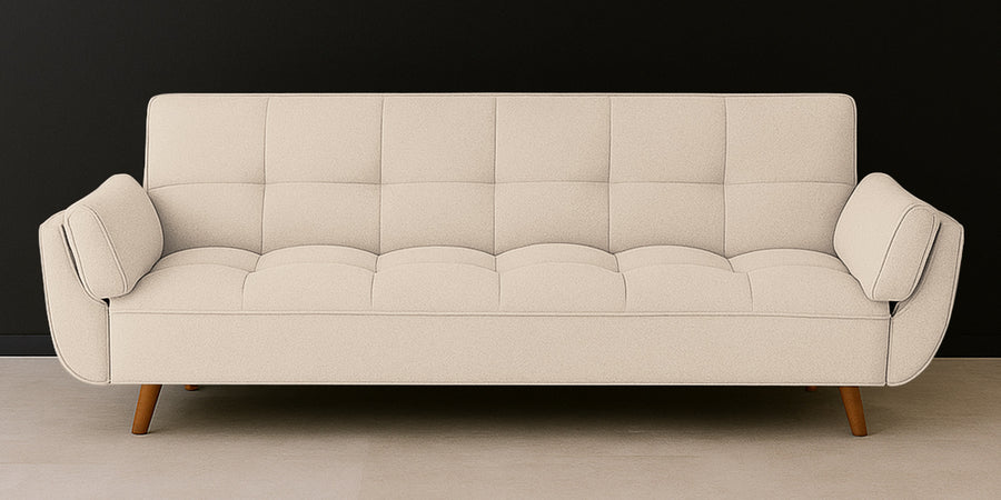 Melano Fabric 3 Seater Convertible Sofa Cum Bed In Woom Beige Colour - Febonic Living