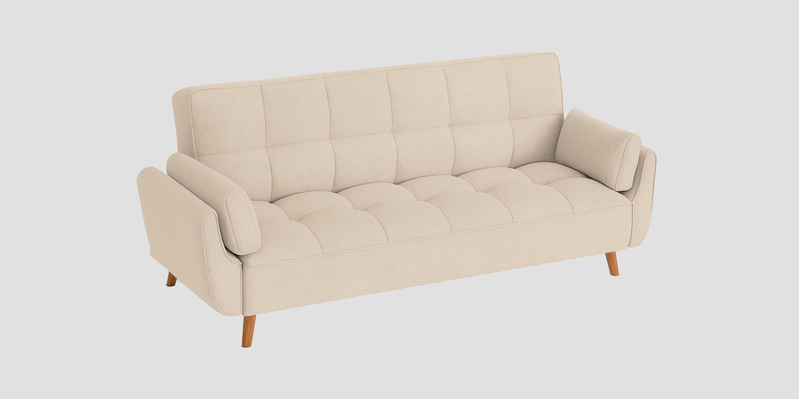 Melano Fabric 3 Seater Convertible Sofa Cum Bed In Woom Beige Colour