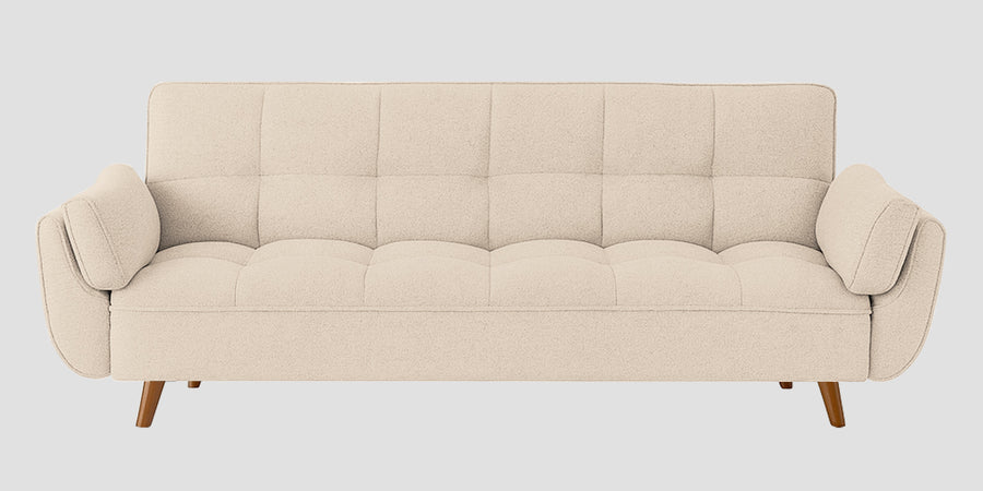 Melano Fabric 3 Seater Convertible Sofa Cum Bed In Woom Beige Colour - Febonic Living