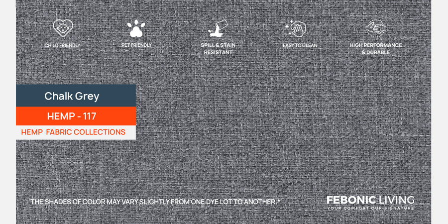 Melano Fabric 3 Seater Sofa In Chalk Grey Colour - Febonic Living