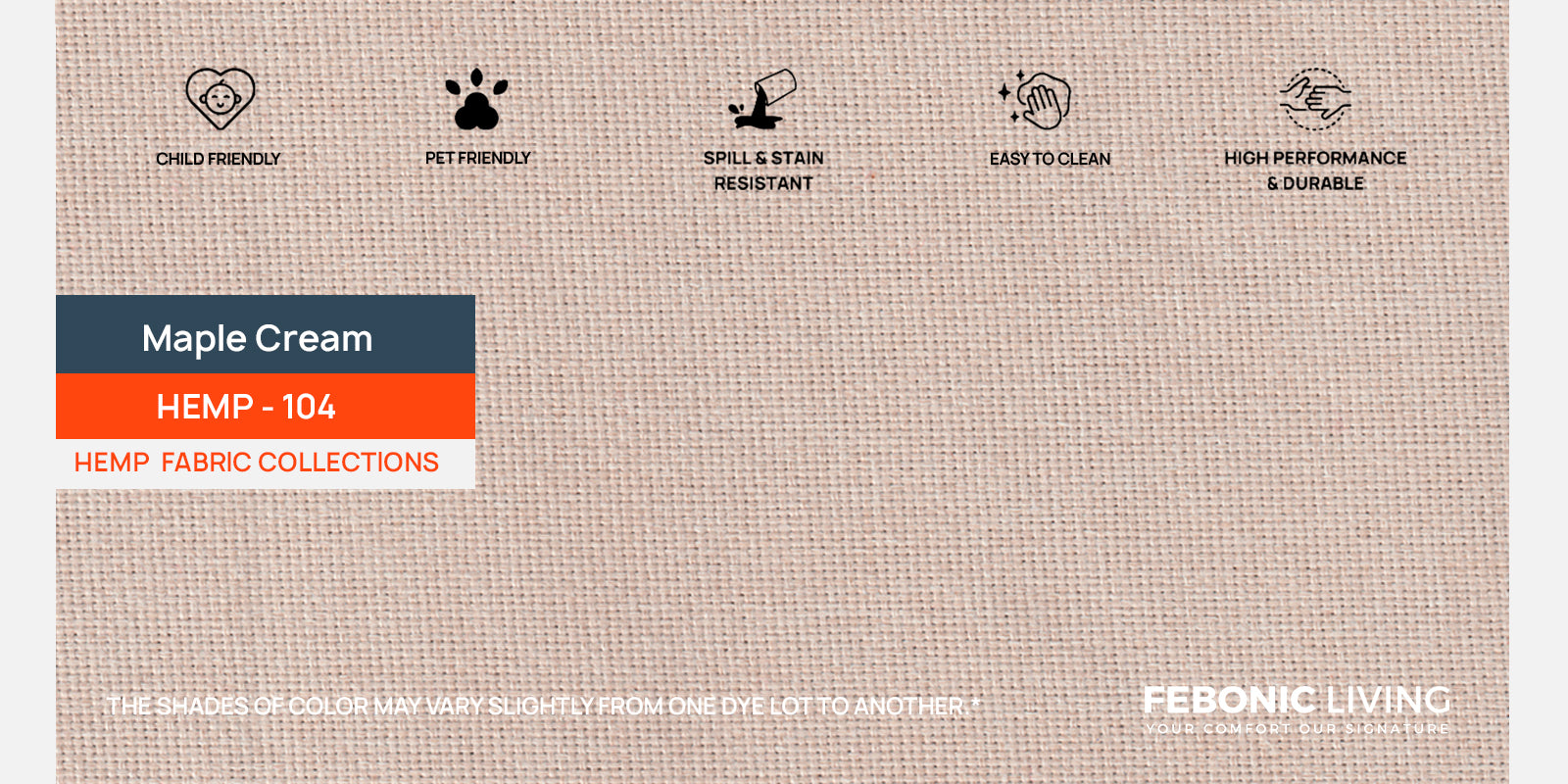 Melano Fabric 3 Seater Sofa In Maple Cream Colour