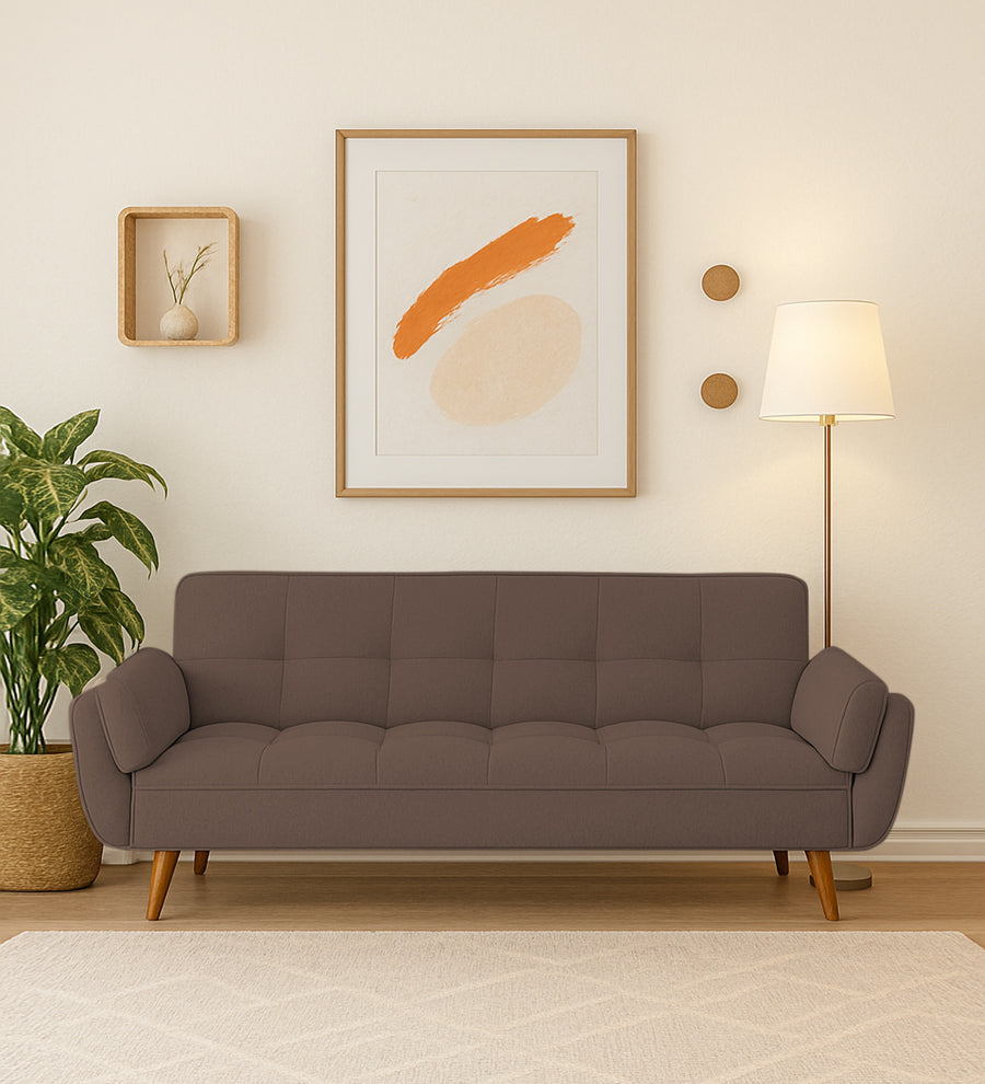 Melano 3 Seater Fabric Sofa - Toffee Brown by Febonic Living