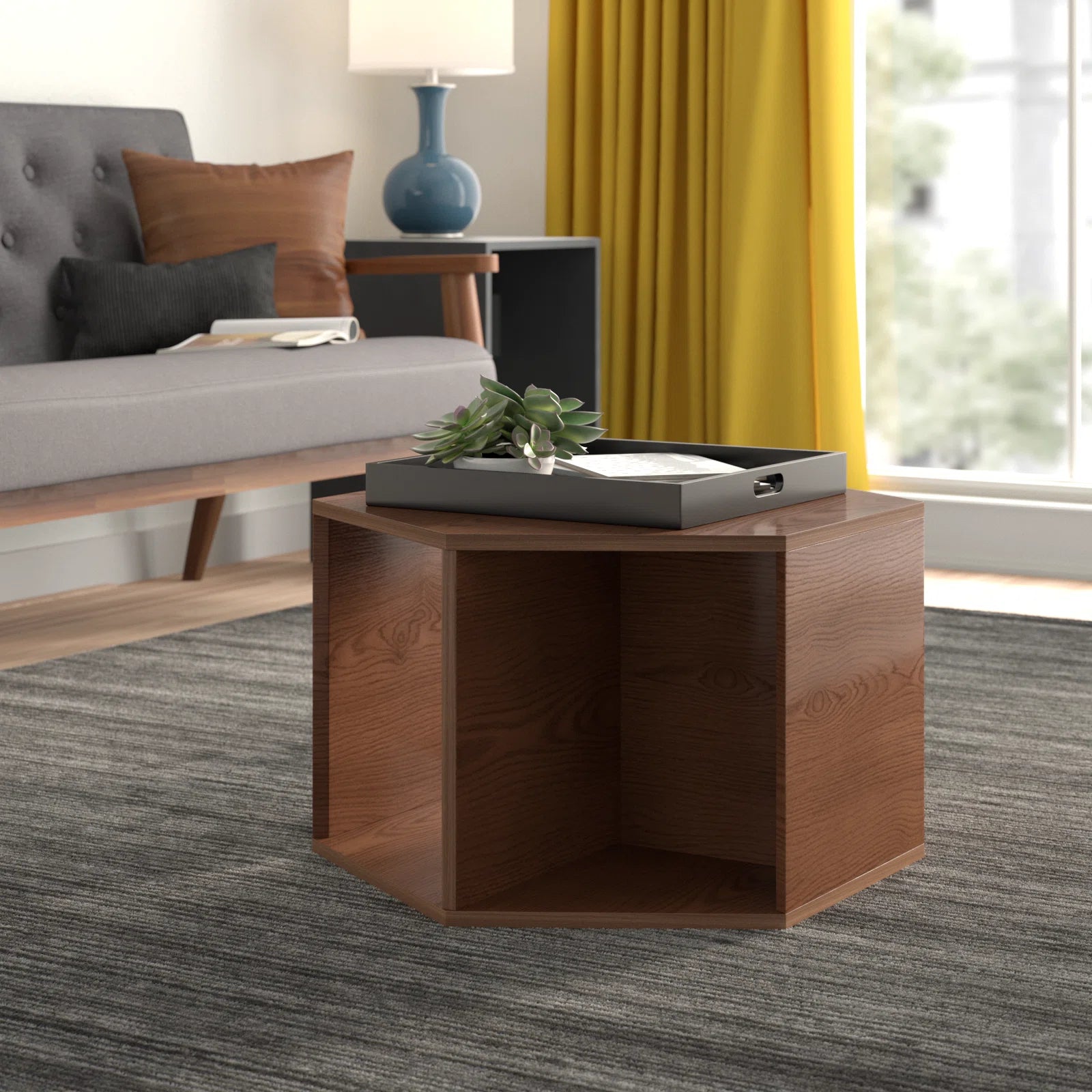 Melva Coffee Table In Oral Wallnut Finish