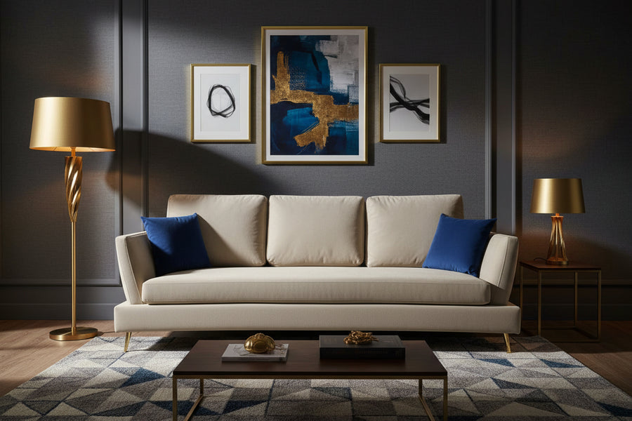 Mercy Velvet 3 Seater Sofa In Camel Beige Colour - Febonic Living