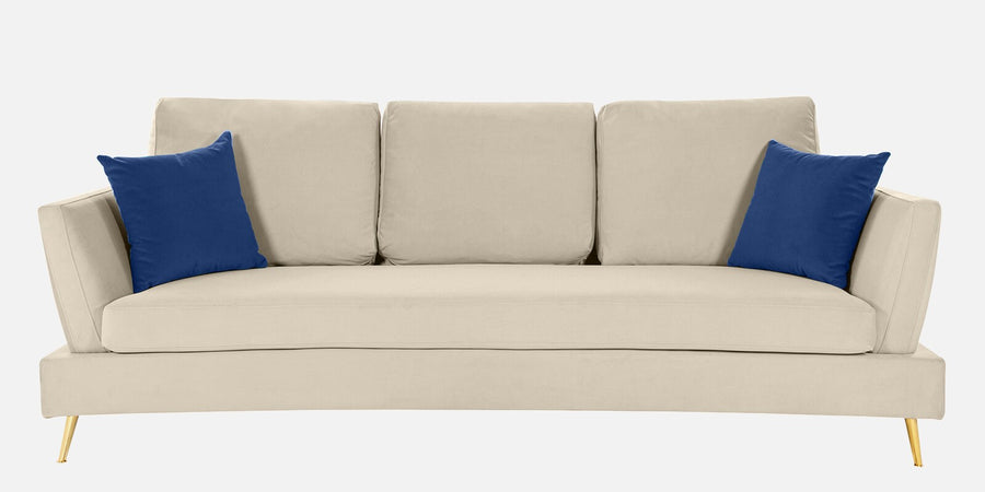 Mercy Velvet 3 Seater Sofa In Camel Beige Colour - Febonic Living