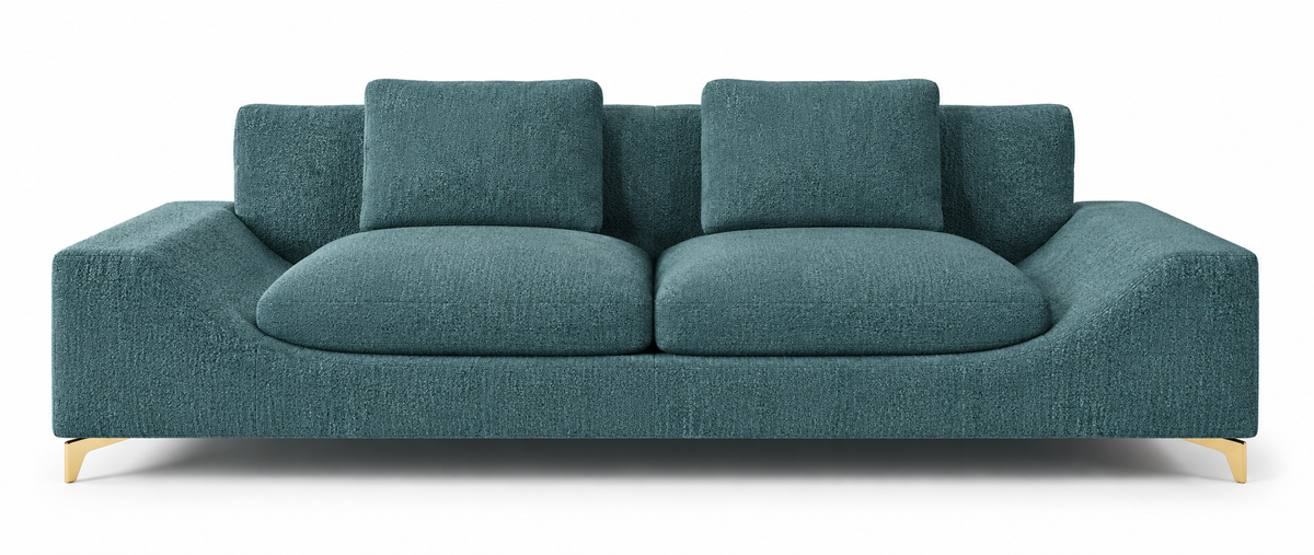Minot 3 Seater Fabric Sofa - Ocean Blue