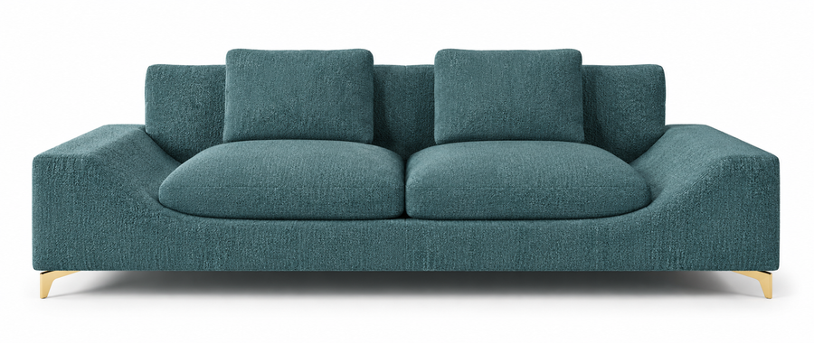 Minot 3 Seater Fabric Sofa - Ocean Blue