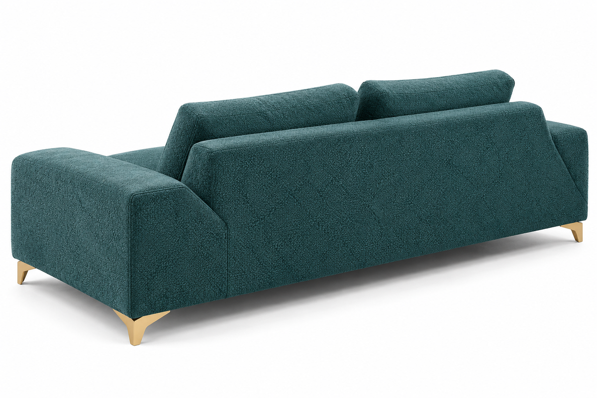 Minot 3 Seater Fabric Sofa - Ocean Blue