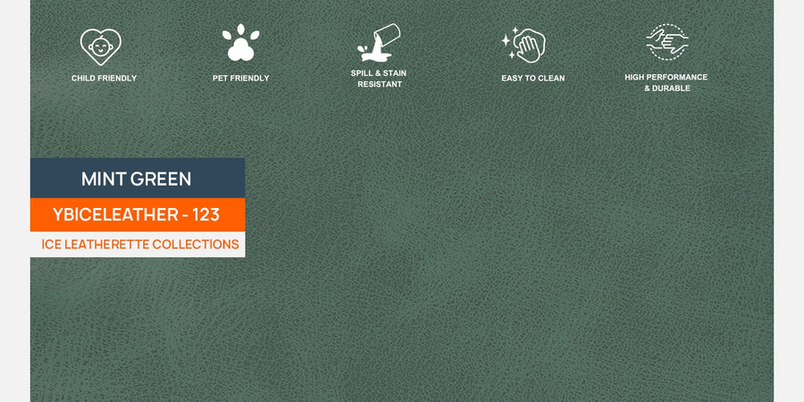 Sterio Leatherette 3 Seater Sofa In Mint Green Colour - Febonic Living