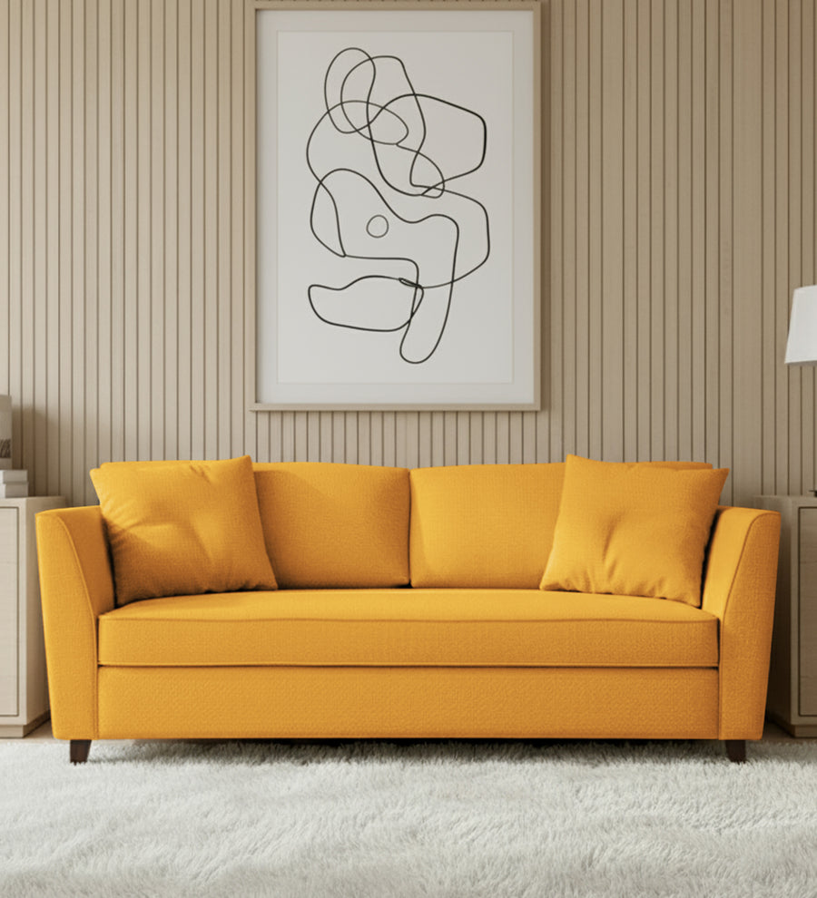 Miranda 3 Seater Fabric Sofa - Bold Yellow by Febonic Living
