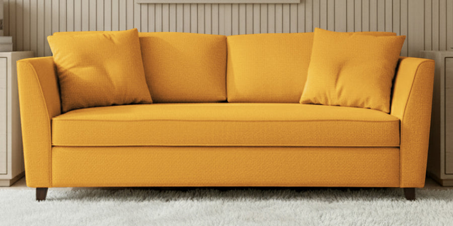 Miranda Fabric 3 Seater Sofa In Bold Yellow Colour - Febonic Living
