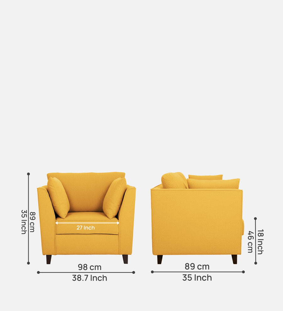 Miranda Fabric 1 Seater Sofa In Bold Yellow Colour - Febonic Living