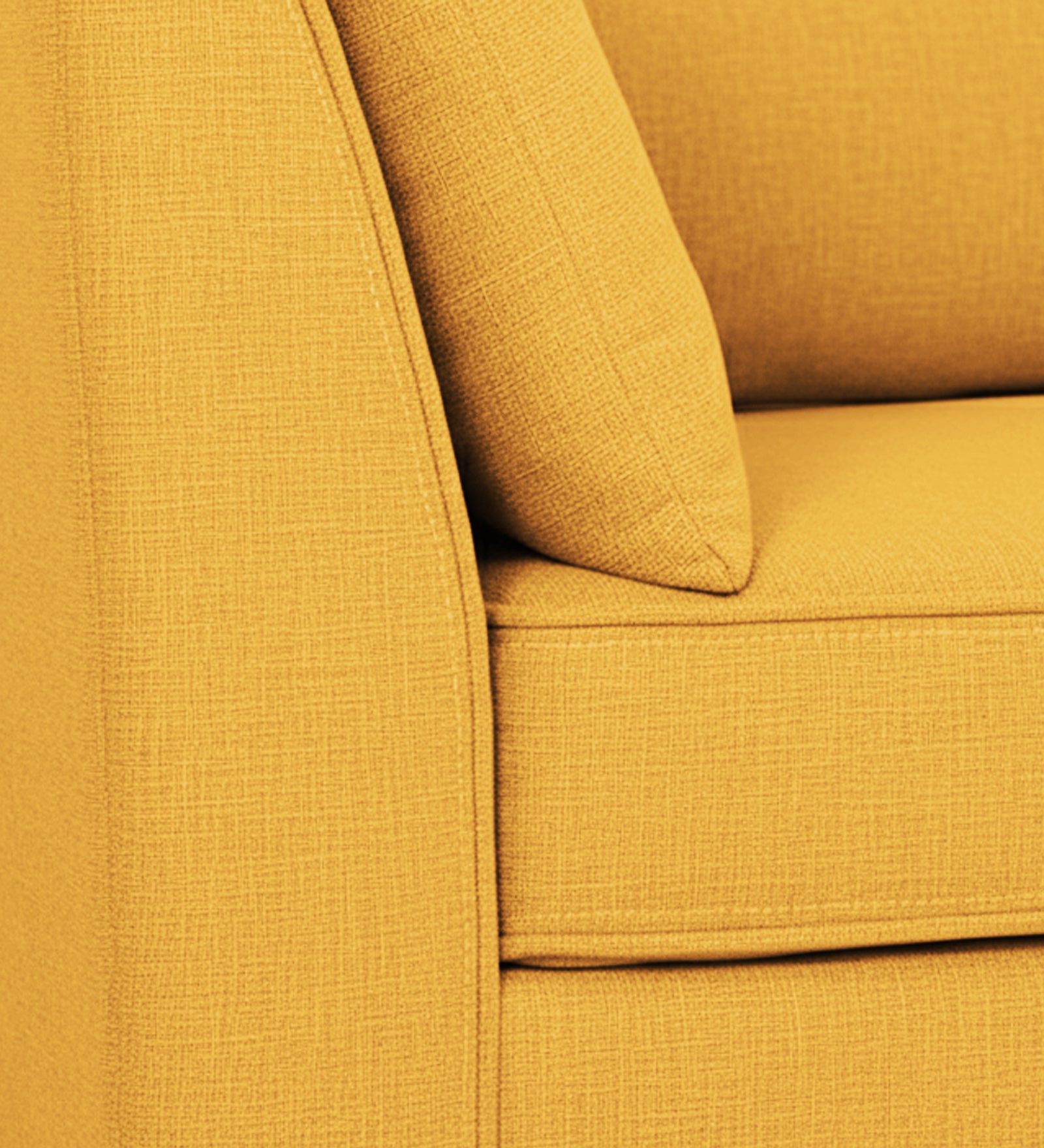 Miranda Fabric 1 Seater Sofa In Bold Yellow Colour