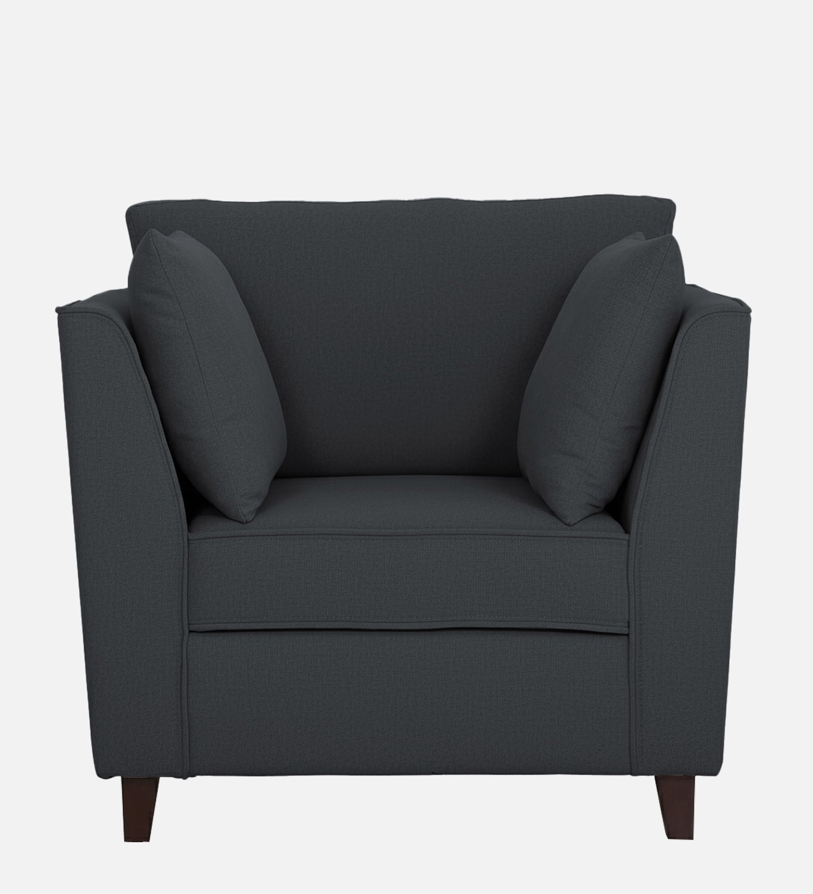 Miranda Fabric 1 Seater Sofa In Charcoal Grey Colour