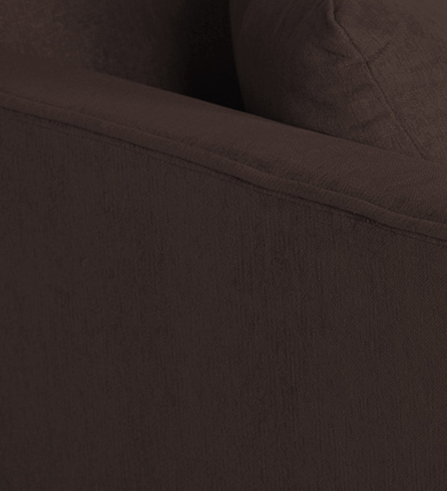 Miranda Fabric 1 Seater Sofa In Coffee Brown Colour - Febonic Living