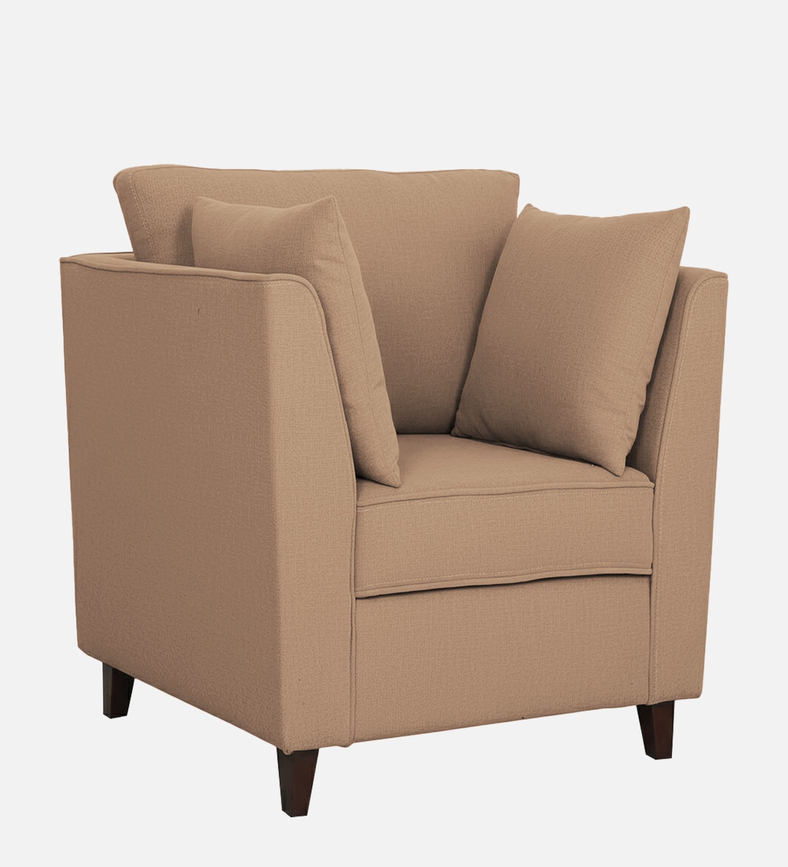 Miranda Fabric 1 Seater Sofa In Cosmic Beige Colour