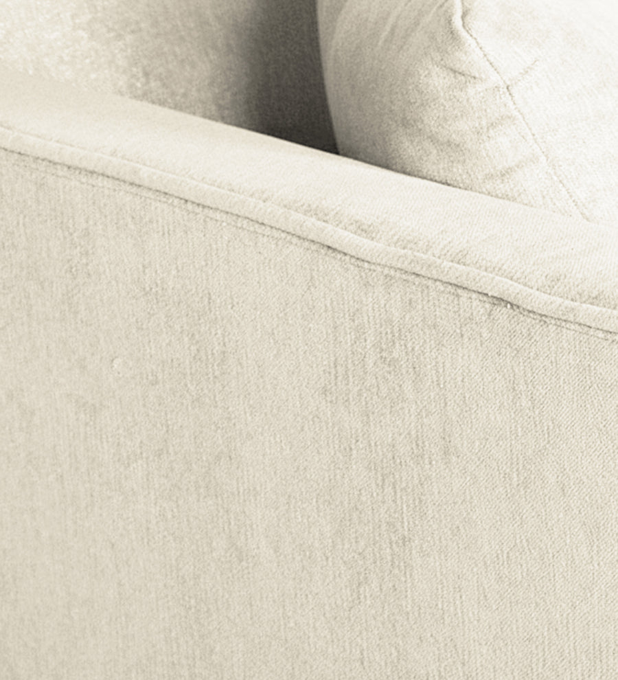 Miranda Fabric 1 Seater Sofa In Ivory Cream Colour - Febonic Living