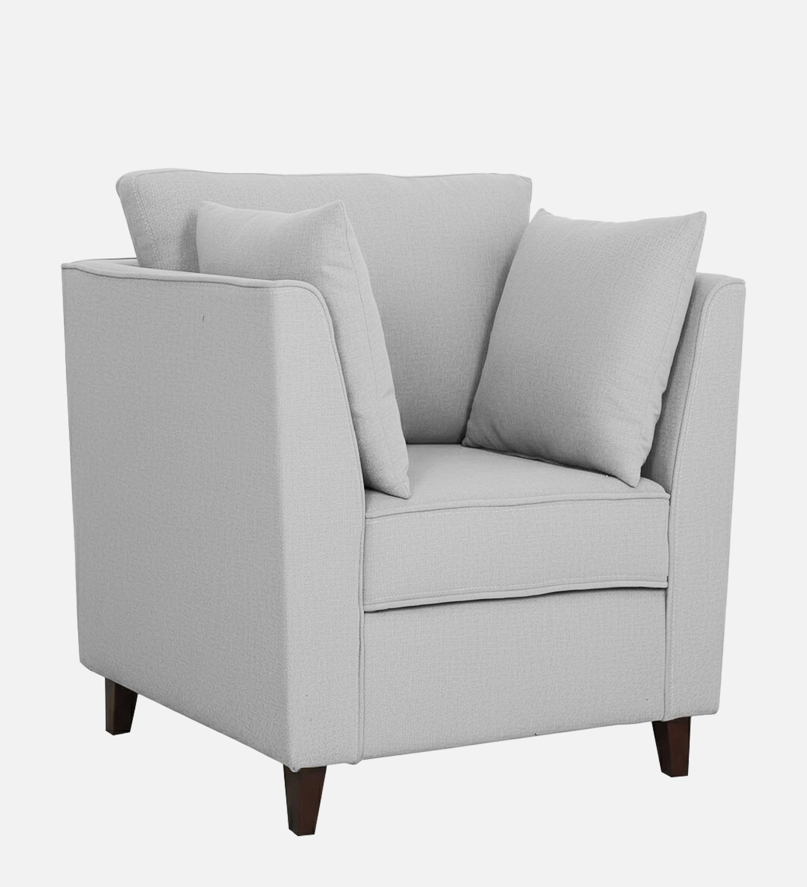 Miranda Fabric 1 Seater Sofa In Lit Grey Colour