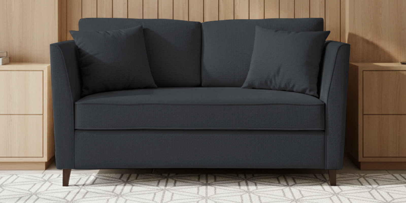Miranda Fabric 2 Seater Sofa In Charcoal Grey Colour