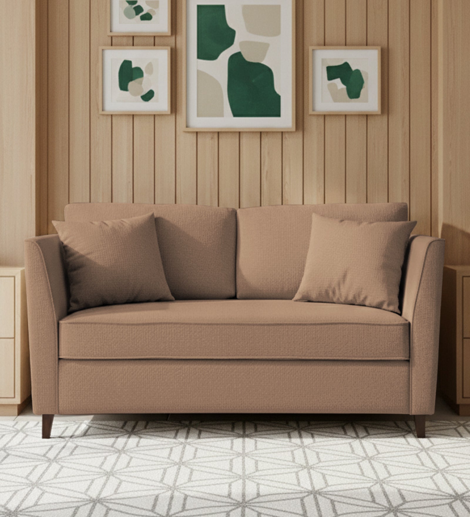 Miranda Fabric 2 Seater Sofa In Cosmic Beige Colour