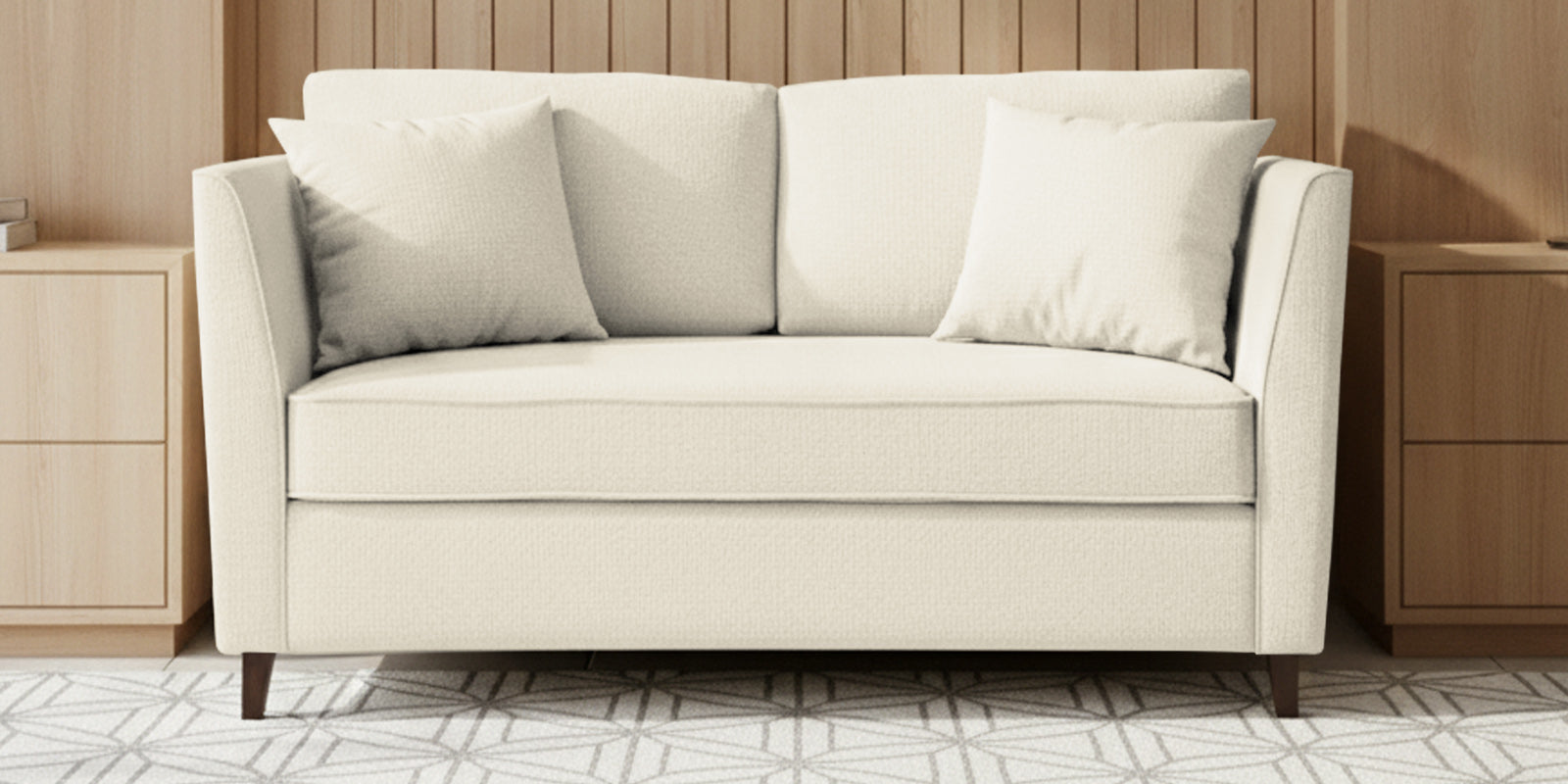 Miranda Fabric 2 Seater Sofa In Ivory Cream Colour