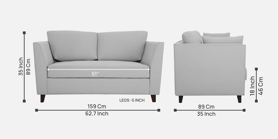 Miranda Fabric 2 Seater Sofa In Lit Grey Colour - Febonic Living
