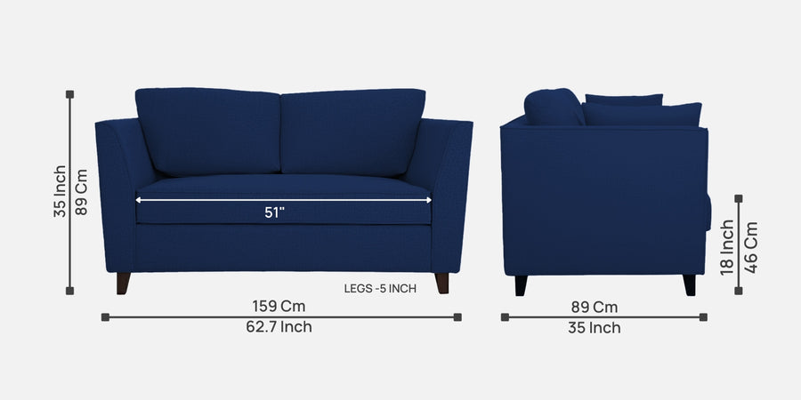 Miranda Fabric 2 Seater Sofa In Royal Blue Colour - Febonic Living