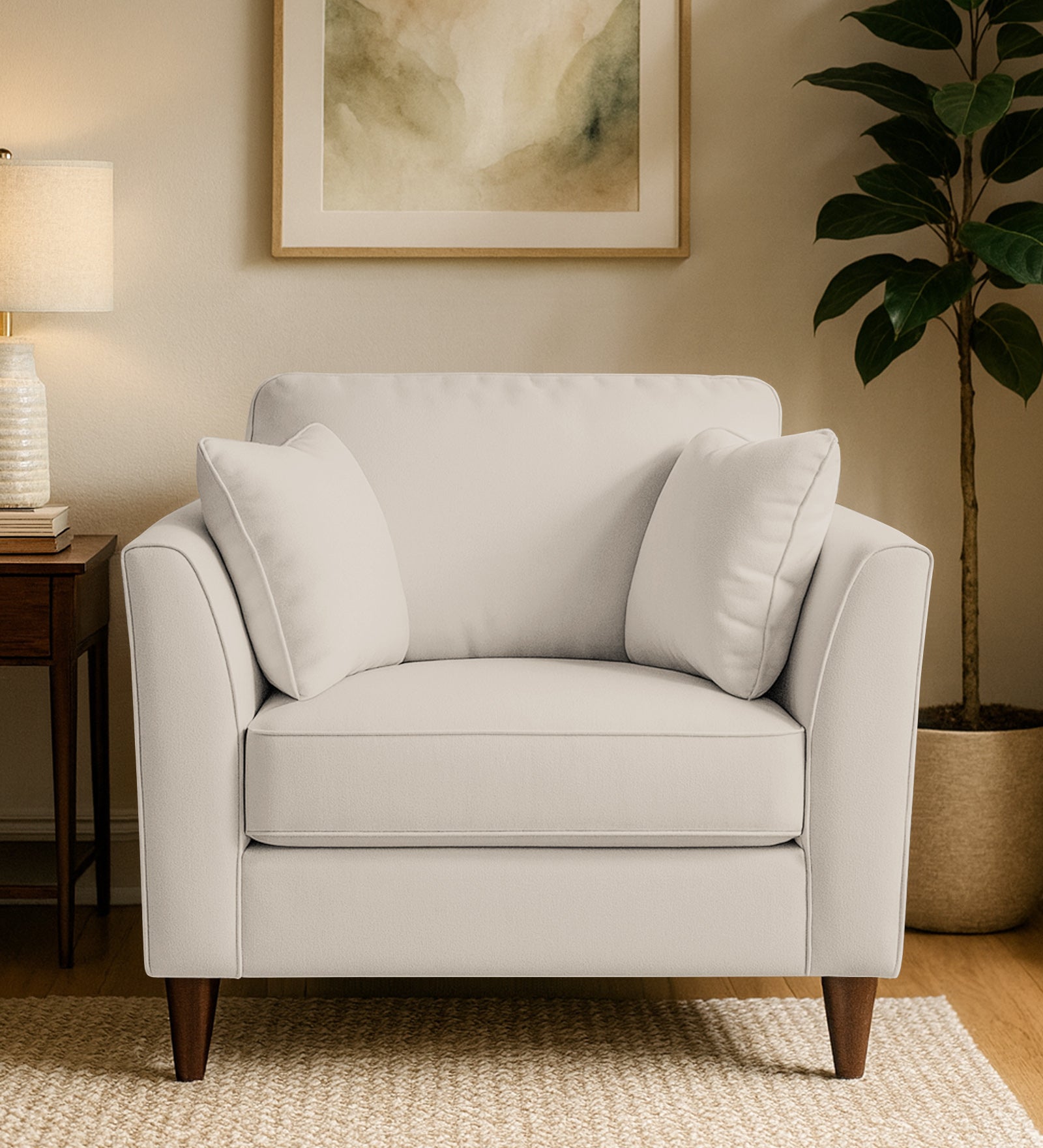 Miranda Velvet 1 Seater Sofa In Camel Beige Colour