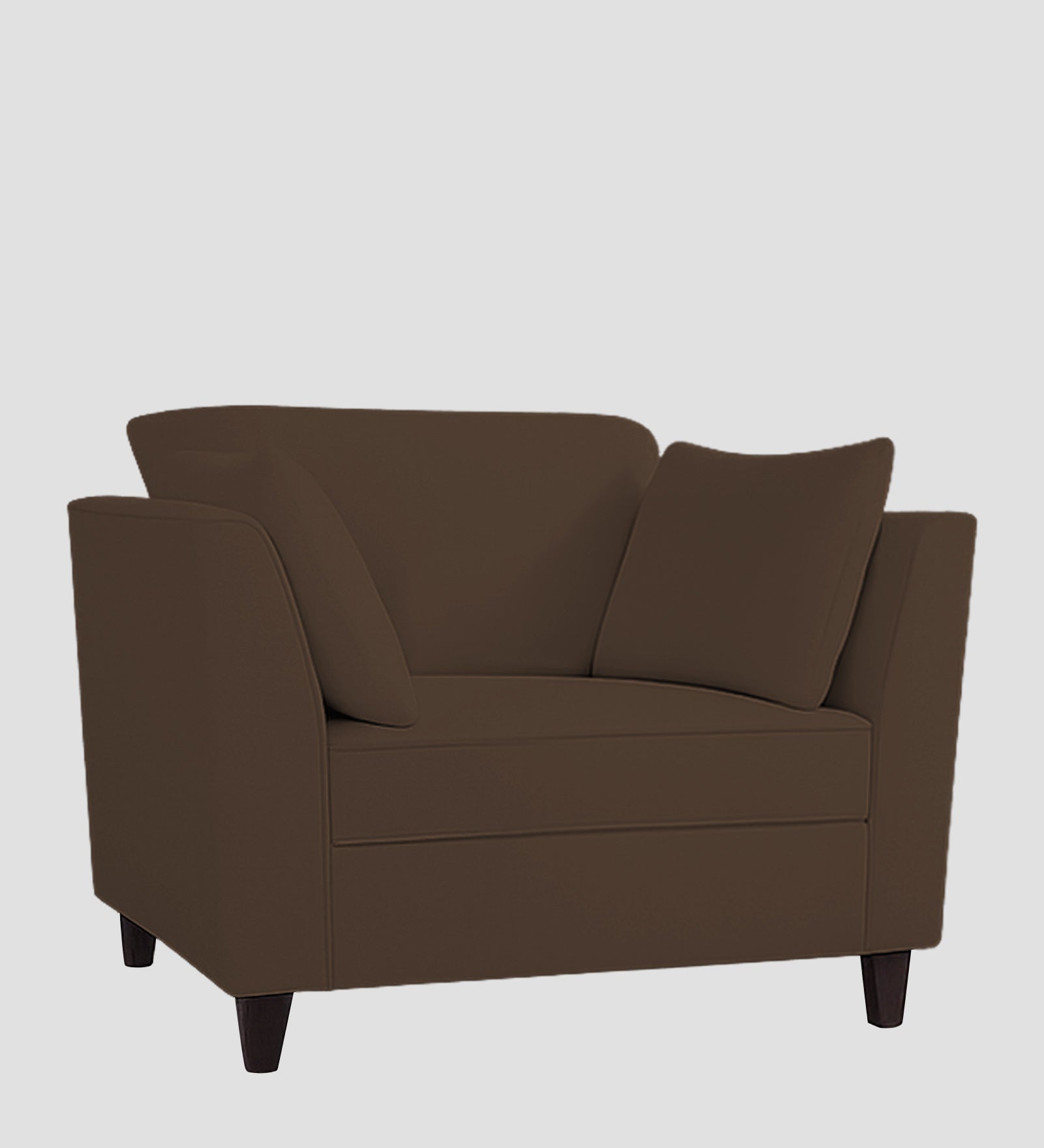 Miranda Velvet 1 Seater Sofa In Mocha Brown Colour