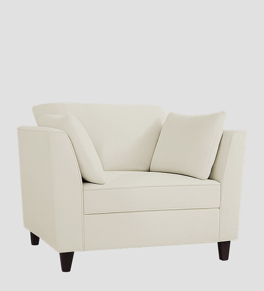 Miranda Velvet 1 Seater Sofa In Warm White Colour - Febonic Living