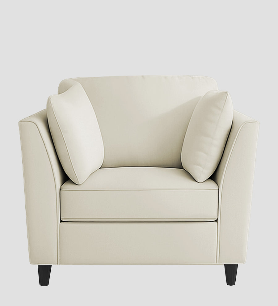 Miranda Velvet 1 Seater Sofa In Warm White Colour - Febonic Living